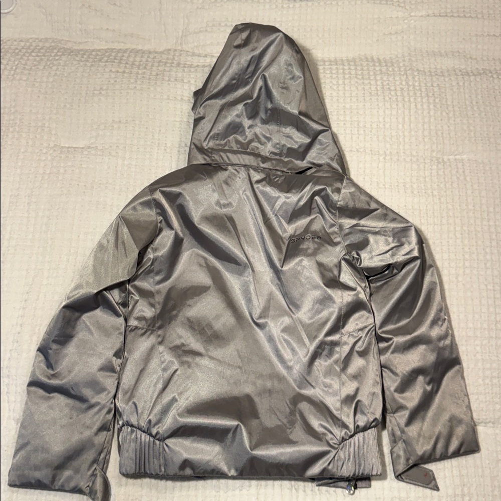 Spyder Girls Lola Insulated Ski or Snow Jacket Silver - Picture 10 of 13